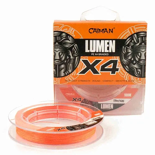 Шнур Caiman Lumen 100м 0,18мм оранжевый