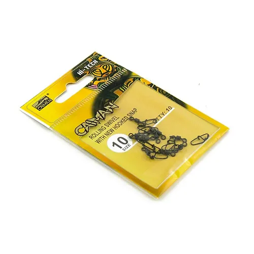 Застежка с вертлюгом Caiman 216018 black mat #10 10шт/уп 