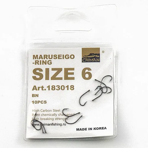 Крючки Caiman Maruseigo-Ring № 6 (уп. 10шт.) 183018