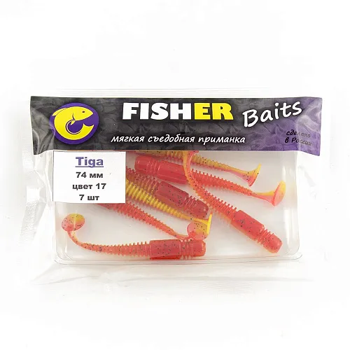 Виброхвост FISHER BAITS Tiga 74мм цвет 17 (уп. 7шт)