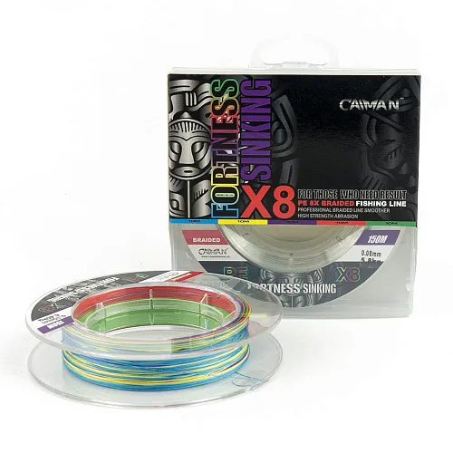 Шнур Caiman Fortness sinking 8PE 0,08 мм 150 м Multicolor 225525