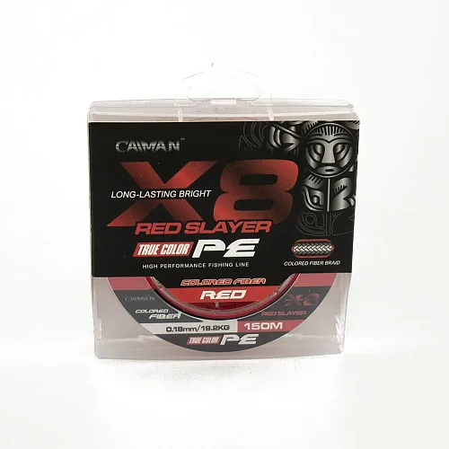 Шнур Caiman 8Х PE Red Slayer 150m 0,18мм