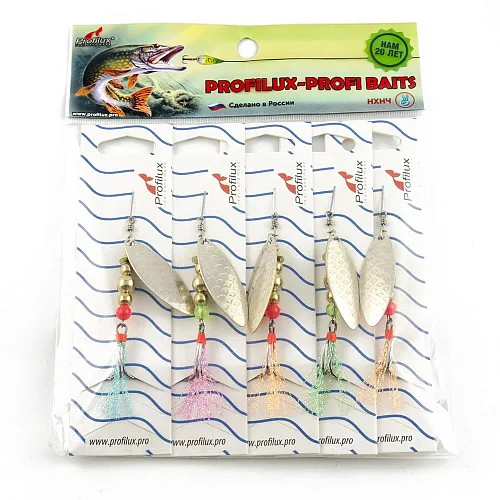Блесна вращающаяся Profilux Лонг3 8гр цв. 04 серебро чешуя (5 шт в упак.)
