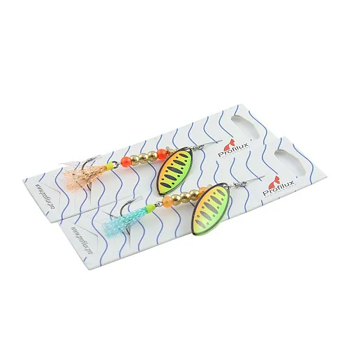 Блесна вращающаяся Profilux Лонги 12гр цв. 006 Регги вертикальный (5 шт в упак.)