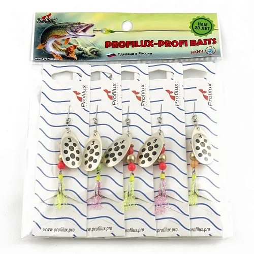 Блесна вращающаяся Profilux Френч 3 (6гр) цв. 01-м серебро матовое (5 шт в упак.)