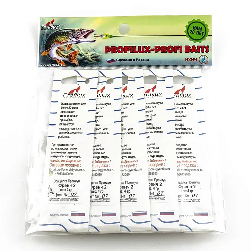 Блесна вращающаяся Profilux Френч 2 (4гр) цв. 07 серебро-черноспинка (5 шт в упак.)