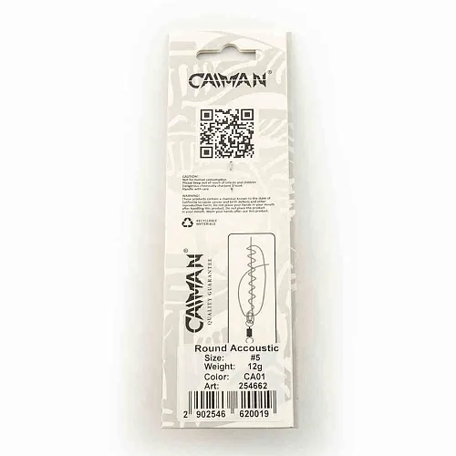 Блесна вращающаяся Caiman Round Accoustic 12гр #5 цвет CA01 (5шт в упак.)