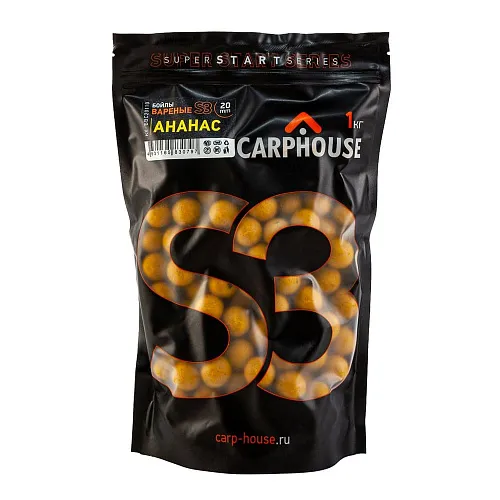 Бойлы Carp House вареные S3 Ананас желтый 1кг