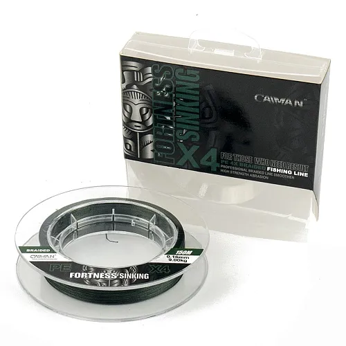 Шнур Caiman Fortness sinking 4PE 0,16 мм 150 м Dark Green 215518