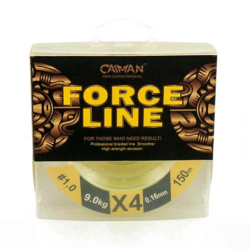Шнур Caiman Force Line 150м 0,16мм #1.0 жёлтый