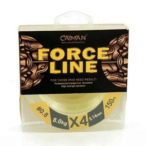 Шнур Caiman Force Line 150м 0,14мм #0.8 жёлтый