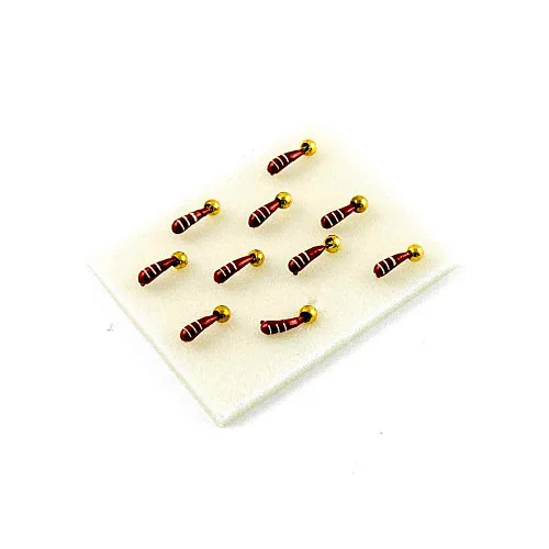 Мормышка вольфрамовая Мастив банан 3 вишневый, латунный шарик 0,7гр (золото)