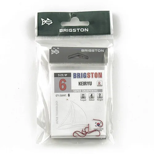Крючок Brigston Keiryu Red № 6 ( уп. 6 шт.)