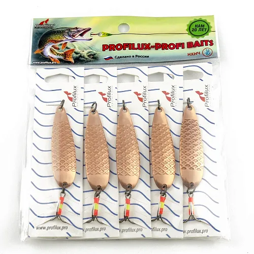 Блесна колеблющаяся Profilux Орка Б 11гр цв. 06 медь чешуя (5 шт в упак.)
