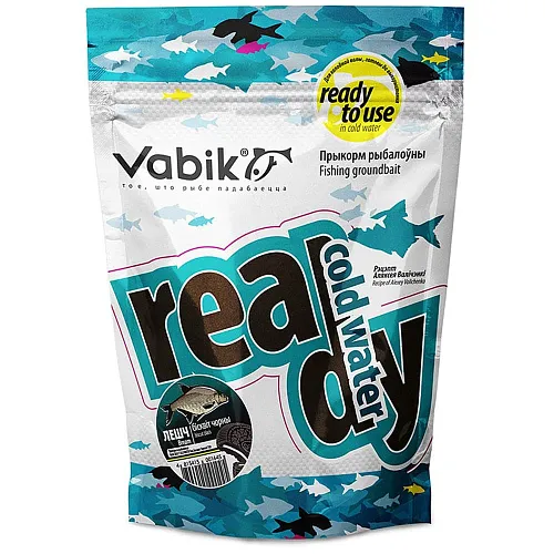 Прикормка увлаженная Vabik Ready cold Water Лещ бисквит черный (уп. 10 штук) 750гр