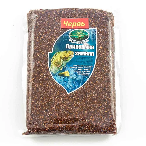 Прикормка зимняя увлажненная Фишгармония червь 700 гр (14 шт в упак)