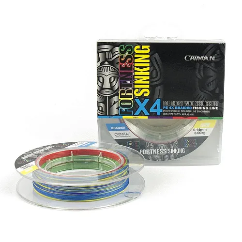 Шнур Caiman Fortness sinking 4PE 0,14 мм150 м multicolor 225520