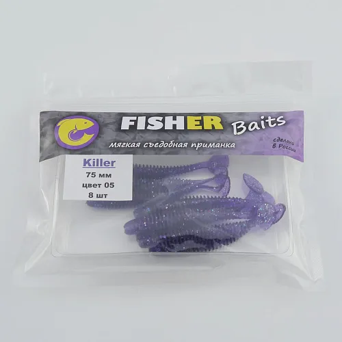 Виброхвост FISHER BAITS Killer 75мм цвет 05 (уп. 8шт)