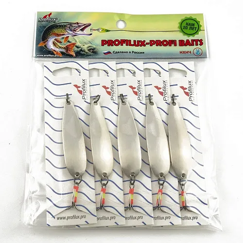 Блесна колеблющаяся Profilux Орка Б 11гр цв. 01-з серебро+золото (5 шт в упак.)