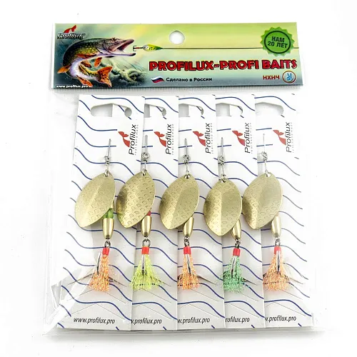 Блесна вращающаяся Profilux Олимпик 4 (10гр) цв. 05 латунь чешуя (5 шт в упак.)