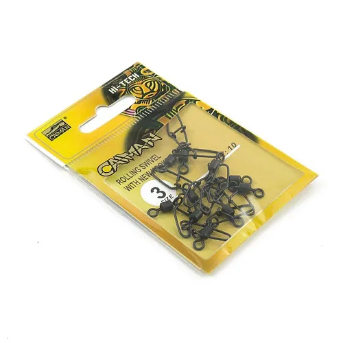 Застежка с вертлюгом Caiman 216012 black mat #3 10шт/уп 