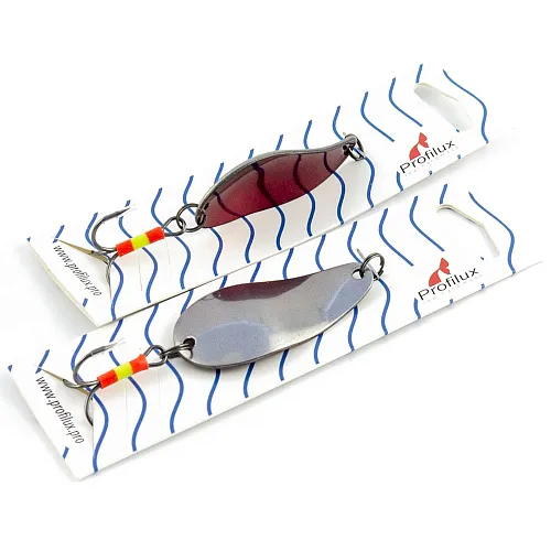 Блесна колеблющаяся нерж. Profilux Байкал 14гр цв. Н-01-к серебро+красный (5 шт в упак.)