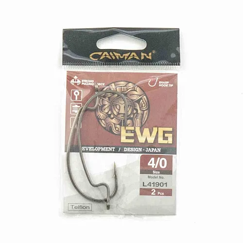 Крючки офсетные Caiman EWG Teflon №4/0 41901