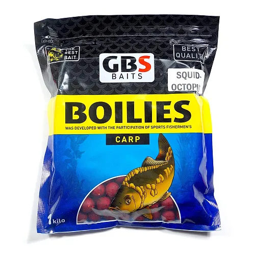 Бойлы растворимые GBS Baits 20мм 1кг Squid-Octopus Кальмар-осьминог