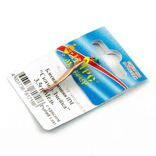 Блесна зимняя ПМ "Сказка змейка" 3,5гр М с крылом рыбий глаз