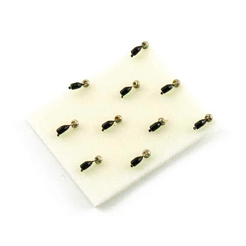 Мормышка вольфрамовая Мастив Микроб 2,5 черный+зеленый, латунный шарик 0,4гр (серебро)