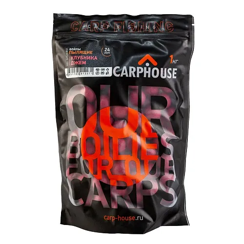 Бойлы Carp House пылящие Клубника джем 1кг 24мм