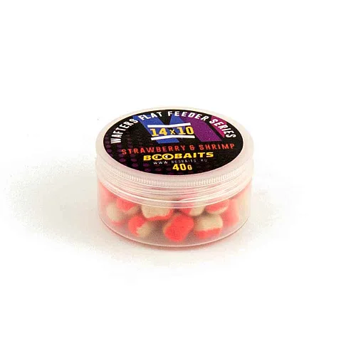 Бойлы BOO Baits Wafters 14x10 Клубника креветка 40гр банка
