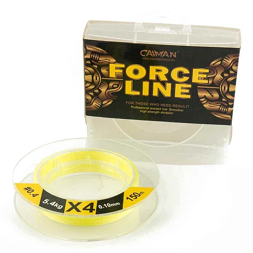 Шнур Caiman Force Line 150м 0,10мм #0.4 жёлтый