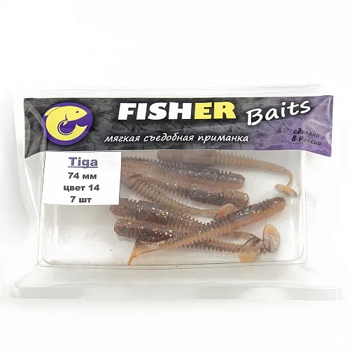 Виброхвост FISHER BAITS Tiga 74мм цвет 14 (уп. 7шт)