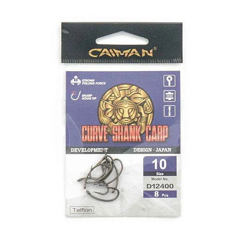 Крючки Caiman Curve Shank Carp Teflon №10 12400