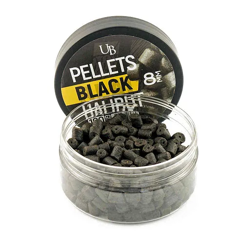 Пеллетс насадочный UltraBaits Black Halibut 8 мм банка 100 гр