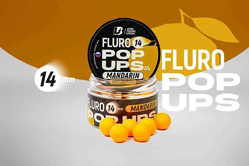 Бойлы плавающие UltraBaits "Fluro Pop-up" Мандарин 14 мм 30гр