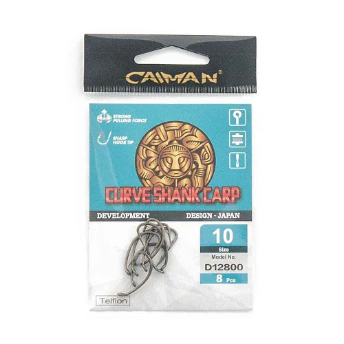 Крючки Caiman Curve Shank Carp (Mugga) Teflon №10 12800
