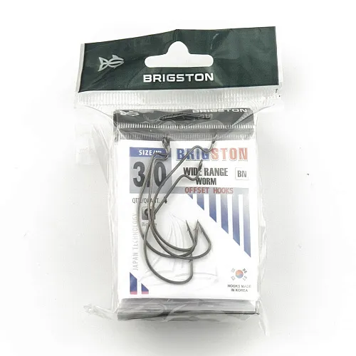 Крючок офсетный Brigston Wide Range Worm BN № 3/0 ( уп. 4 шт.)