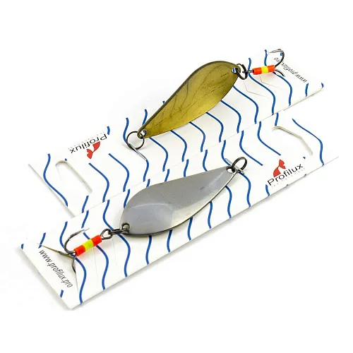 Блесна колеблющаяся нерж. Profilux Атом М 10гр цв. Н-01-з серебро+золото (5 шт в упак.)