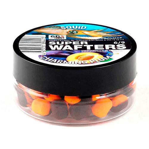Бойлы нейтральной плавучести (Wafters) GBS Кальмар-чарующая слива 6х9мм
