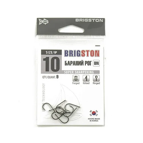 Крючок Brigston Бараний рог BN №10 ( уп.9 шт.)