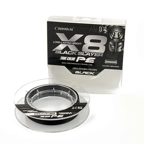 Шнур Caiman 8Х PE Black Slayer 150m 0,23мм