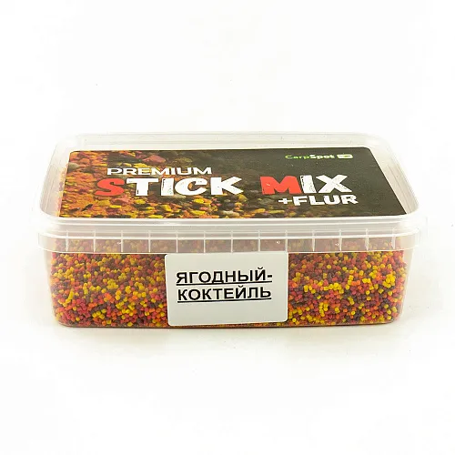 Пеллетс CarpSpot Premium Stick Mix 2 мм 500 г (желт/оранж/красн) Ягодный Коктейль 