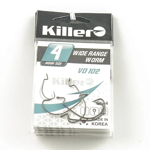 Крючок офсетный Killer Wide range worm № 4