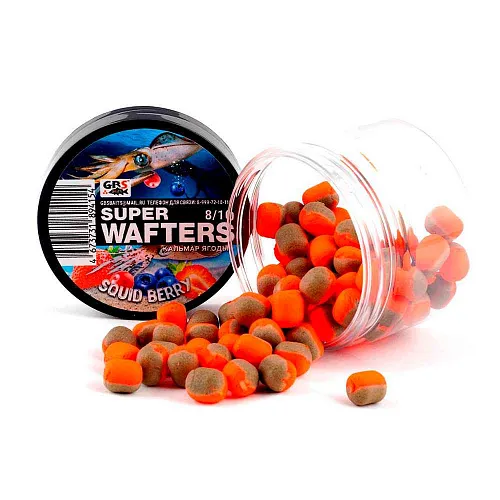 Бойлы нейтральной плавучести (Wafters) GBS Кальмар-ягоды 8х10мм