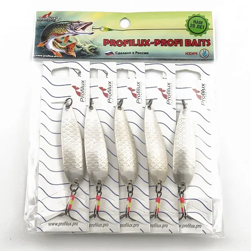 Блесна колеблющаяся Profilux Орка Б 11гр цв. 04 серебро чешуя (5 шт в упак.)