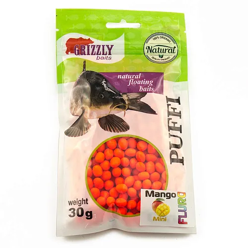 Воздушное пенотесто Fluoro PUFFI Grizzly baits (Манго) 30g