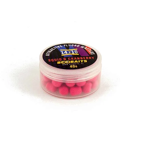Бойлы BOO Baits Wafters 14x10 Кальмар клюква 40гр банка