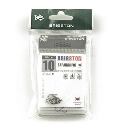 Крючок Brigston Бараний рог BN №10 ( уп.9 шт.)